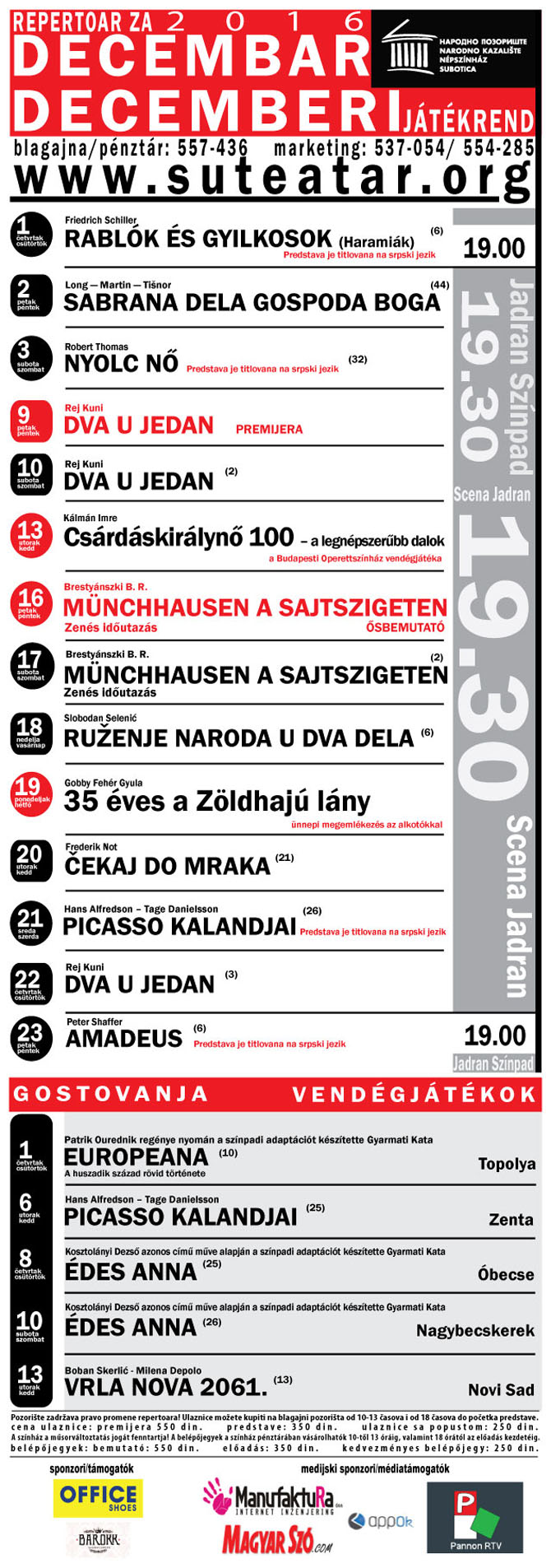 decemberi műsor